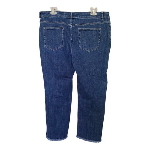 Logo by Lori Goldstein Straight Leg Logofied Jeans with Raw Hem Women's Size 16 - Picture 2 of 10